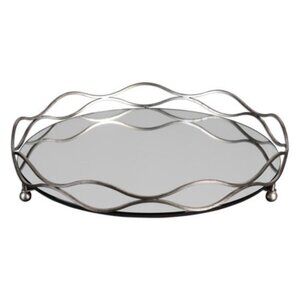 Uttermost 20177 Rachele 23 1/2 Inch Wide Glass Serving Tray with Metal Frame by